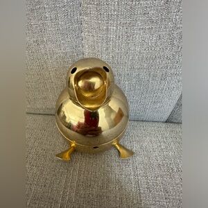 Napier Plate Gold Tone Baby Chick Bird Coin Bank